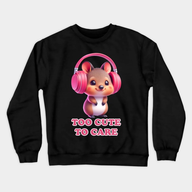 Quokka Jam: Music Loving Marsupial Crewneck Sweatshirt by vk09design